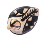 Collection Héritage Khalti Jomaa – Sculpture de canard en terre cuite bicolor en beige et noir en Poterie de sejnane