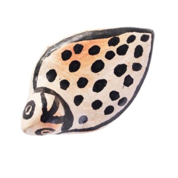 Collection Héritage Khalti Jomaa – Sculpture de canard en terre cuite bicolor en beige et noir en Poterie de sejnane