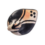 Collection Héritage Khalti Jomaa – Sculpture de canard en terre cuite bicolor en beige et noir en Poterie de sejnane