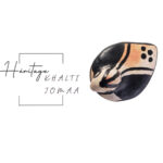 Collection Héritage Khalti Jomaa – Sculpture de canard en terre cuite bicolor en beige et noir en Poterie de sejnane – Image 2