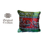 Coussin carrée haut de gamme en tissu coton wax de qualité supérieur coloré motif wax – Image 2