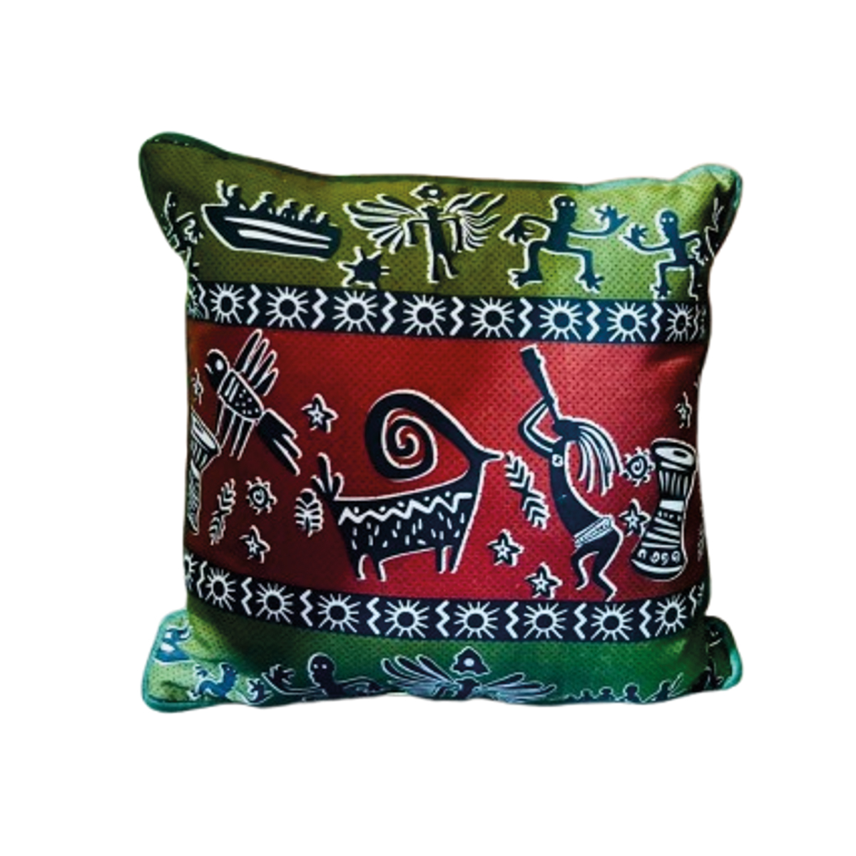 OCS 6017 Coussin carrée haut de gamme en tissu coton wax de qualité supérieur coloré motif wax – Image 1