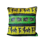 Coussin carrée haut de gamme en tissu coton wax de qualité supérieur coloré motif wax