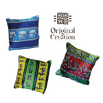 Coussin carrée haut de gamme en tissu coton wax de qualité supérieur coloré motif wax – Image 2