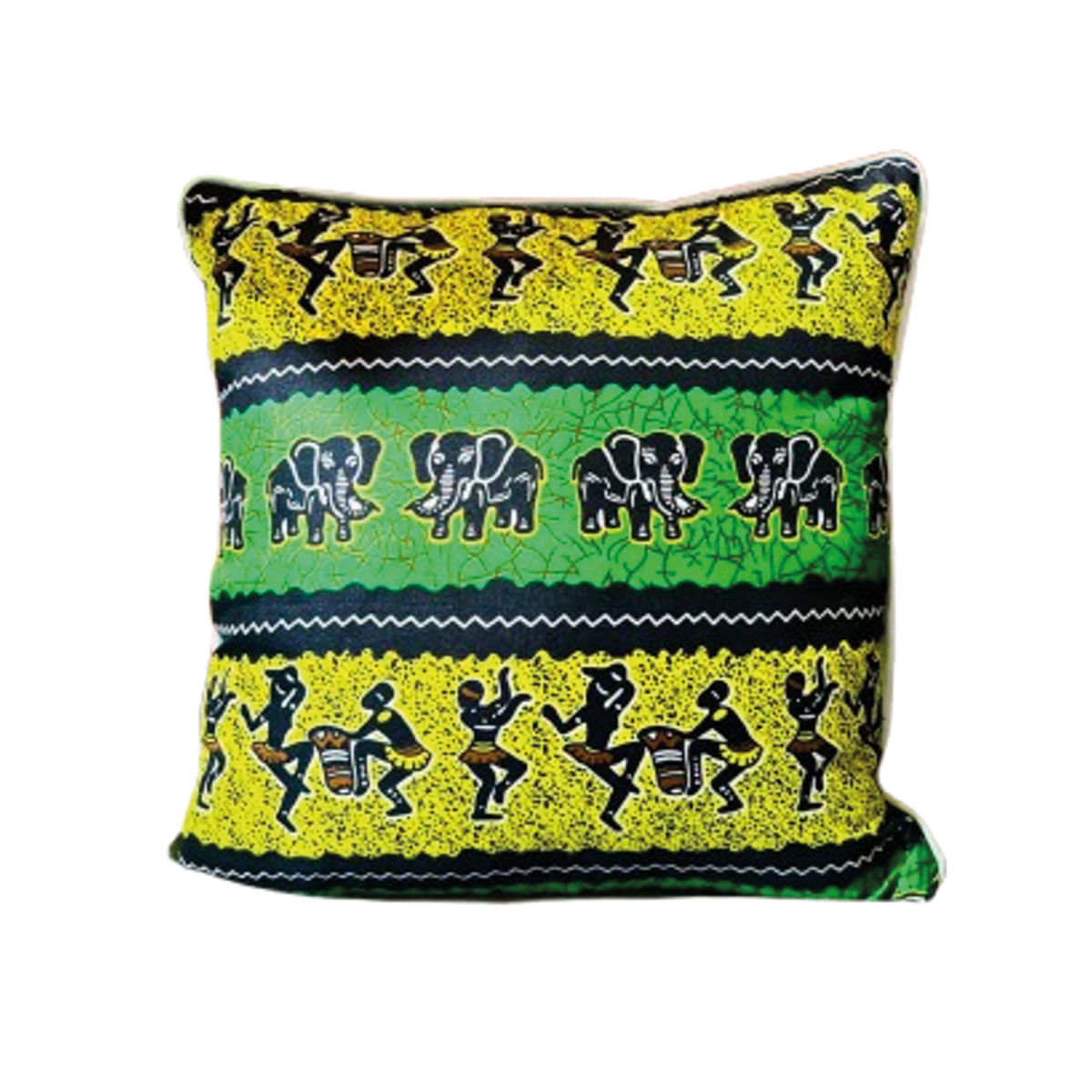 OCS 6018 Coussin carrée haut de gamme en tissu coton wax de qualité supérieur coloré motif wax – Image 1