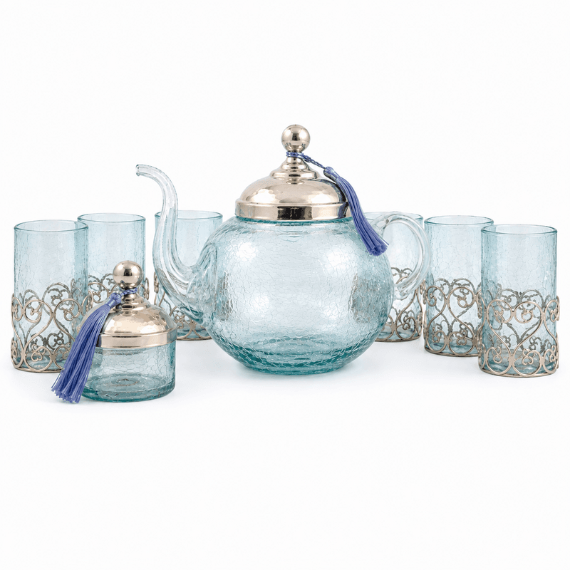 service a thé mod Service à thé haute de gamme en verre soufflé MZA 1162 – Image 1