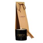 Bougie parfumées Caresse Professional bouquets fleuris Sublime Vanille! 100% fabrication artisanale Flacon en noir – Image 2