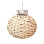 Suspension luminaire organique à lumière tamisé design globe 2 tressée à la main  en fibre de palmier naturelle