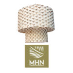 Suspension luminaire organique à lumière tamisé design champignon tressée à la main  en fibre de palmier naturelle – Image 3