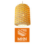 Suspension luminaire organique à lumière tamisé design cylindrique 3 tressée à la main  en fibre de palmier naturelle – Image 3