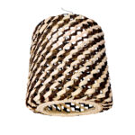 Suspension luminaire organique à lumière tamisé design cylindrique 1 tressée à la main  en fibre de palmier naturelle bicolor