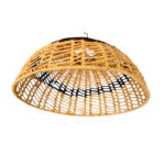 Suspension luminaire organique à lumière tamisé design cloche tressée à la main  en fibre naturelle