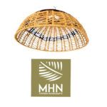 Suspension luminaire organique à lumière tamisé design cloche tressée à la main  en fibre naturelle – Image 3