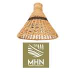 Suspension luminaire organique à lumière tamisé design cloche tressée à la main  en fibre de palmier naturelle – Image 3