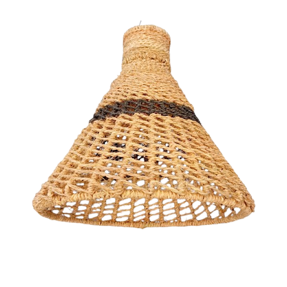 MHN 4963 Suspension luminaire organique à lumière tamisé design cloche tressée à la main en fibre de palmier naturelle – Image 1