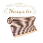Tapis tradition Hssira en fibre végétale bicolor fabrication artisanale - Créations Exclusives Narys.Tn – Image 2