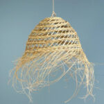 Suspension luminaire organique à lumière tamisé design Cloche ajouré tressée à la main  en fibre naturelle – Image 3