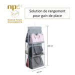 Organisateur Suspendu double face avec 6 poches Pour rangements Sac à Main – Image 2