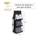 Organisateur Suspendu double face avec 6 poches Pour rangements Sac à Main – Image 2