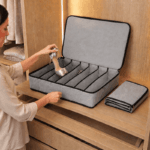 Organisateur Pour chaussures avec couvercle et fermetures éclair. Capacité de rangement : 6 paires – Image 3