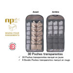 Organisateur Suspendu Sac Organisateur de sous-vêtements pour Armoire Double-Face 30 Poches – Image 3