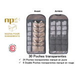 Organisateur Suspendu Sac Organisateur de sous-vêtements pour Armoire Double-Face 30 Poches – Image 3