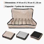 Organisateur Pour chaussures avec couvercle et fermetures éclair. Capacité de rangement : 6 paires – Image 2
