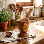 Mortier classique haut gamme PM en Bois d'olivier TOP1016 – Image 2