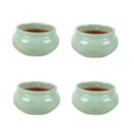 Ensemble de 4 Mini Pot en céramique émaillé esprit vintage design Classique T 1