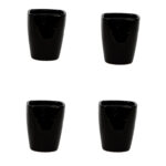 Ensemble de 4 Pot en céramique émaillé esprit vintage design conique carré T 1