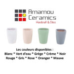 Ensemble de 4 Pot en céramique émaillé esprit vintage design conique carré T 1 – Image 3