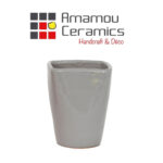 Pot en céramique émaillé esprit vintage design conique carré T 3 – Image 4