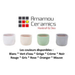 Pot en céramique émaillé esprit vintage design carré T 3 – Image 3