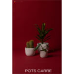 Pot en céramique émaillé esprit vintage design carré T 3 – Image 4