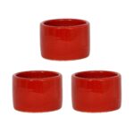 Ensemble de 3 Pot en céramique émaillé esprit vintage design Cylindrique T 1