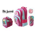 Ensemble scolaire GM haut de gamme 3 pièces design Princesse: 1 Cartable spacieux avec bretelles rembourrées et dos ergonomique 1 Panier isotherme idéal pour les goûters ou déjeuners 1 Trousse assortie pour stylos et accessoires – Image 2