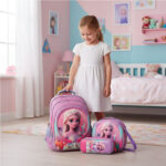 Ensemble scolaire MM haut de gamme 3 pièces design SIMBA 8 : 1 Cartable spacieux avec bretelles rembourrées et dos ergonomique 1 Panier isotherme idéal pour les goûters ou déjeuners 1 Trousse assortie pour stylos et accessoires – Image 2