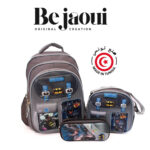 Ensemble scolaire MM haut de gamme 3 pièces design Kimo Batman 1 : 1 Cartable spacieux avec bretelles rembourrées et dos ergonomique 1 Panier isotherme idéal pour les goûters ou déjeuners 1 Trousse assortie pour stylos et accessoires – Image 3