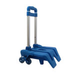 Chariot à leviers de nouvelle génération haut de gamme en bleu Chariot à Sac à Dos et Cartable en Alliage d'Aluminium - Trolley Pliable 6 Roues 360° pour Enfants, Adolescents et Adultes - Idéal pour l'École et les Voyages