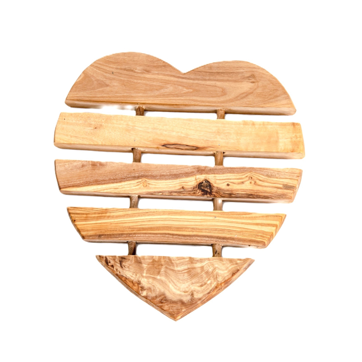 TOP 2001 Dessous de plat en forme de Cœur en Bois d'Olivier fait main MM – Image 1