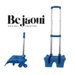 Chariot à leviers de nouvelle génération haut de gamme en bleu Chariot à Sac à Dos et Cartable en Alliage d'Aluminium - Trolley Pliable 6 Roues 360° pour Enfants, Adolescents et Adultes - Idéal pour l'École et les Voyages – Image 2