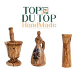 Ensemble de moulin à herbe haut gamme double cellule en Bois d'Olivier fait main GM – Image 4