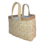 Sac fashion haute gamme design vintage en tresses  croisée couleur naturel avec deux poignées bordure en cuir véritable habillage en tissus fabrication artisanal GM