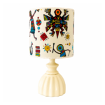 Lampe à poser abat-jour de haute gamme en wax pied figurines en céramique de la Collection Classique N°8