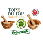Ensemble de Mortier verseur et Pilon haut gamme design classique en Bois d'olivier fait main MM – Image 3