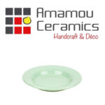 Assiette creuse Vert d’eau haute de gamme en fine céramique fait main Ø 22cm – Image 2