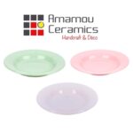 Assiette creuse Vert d’eau haute de gamme en fine céramique fait main Ø 22cm – Image 3