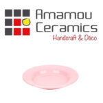 Assiette creuse Rose nude haute de gamme en fine céramique fait main Ø 22cm – Image 3