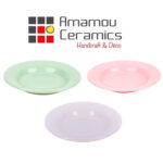 Assiette creuse Rose nude haute de gamme en fine céramique fait main Ø 22cm – Image 2