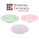 Assiette creuse Crème haute de gamme en fine céramique fait main Ø 22cm – Image 3